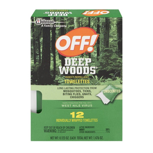 Off! Deep Woods Insect Repellent Towelettes, Long Lasting Protections Pest Control Pasteur Pharmacy