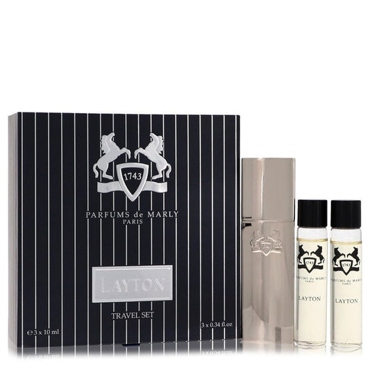 Layton Royal Essence by Parfums De Marly Three Eau De Parfum Sprays Travel Set 3 x .34 oz (Men) Parfums De Marly Parfums De Marly