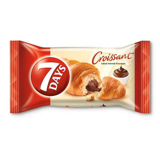 Cruasán relleno de crema de chocolate 7 Days - Snack de desayuno práctico, 60g