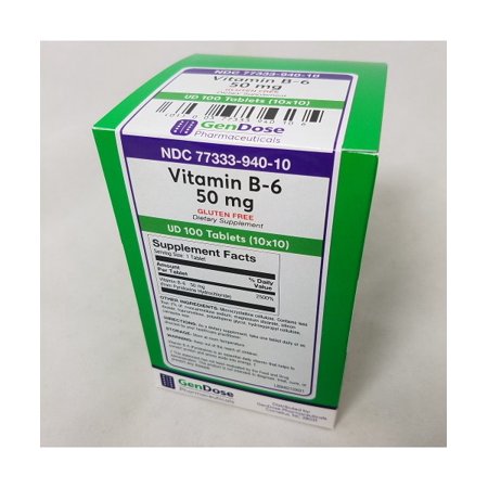 Gendose Vitamin B-6 50 Mg Tab 100 (10X10) Ud Fitness & Nutrition Pasteur Pharmacy