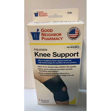 Good Neighbor Pharmacy GNP Knee Support Open Patella Neoprene Black L/XL Medical Pasteur Pharmacy