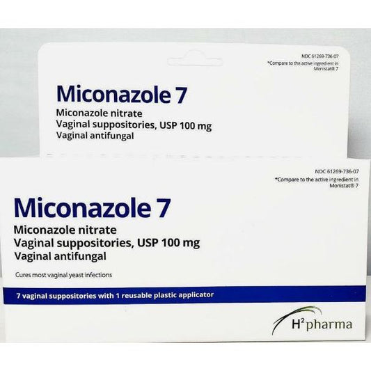 H2 Pharma Miconazole 7 Vaginal Suppositories 100 Mg Health Care Pasteur Pharmacy