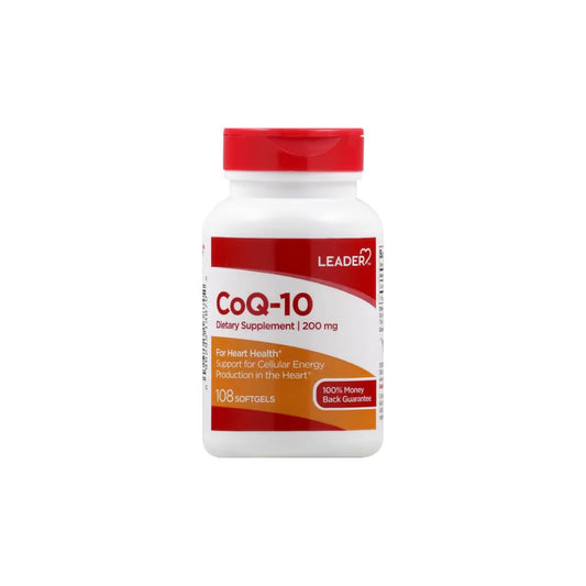 LEADER# CO-ENZYME Q10 200MG SOFTGELS 108 CT Vitamins & Supplements Pasteur Pharmacy