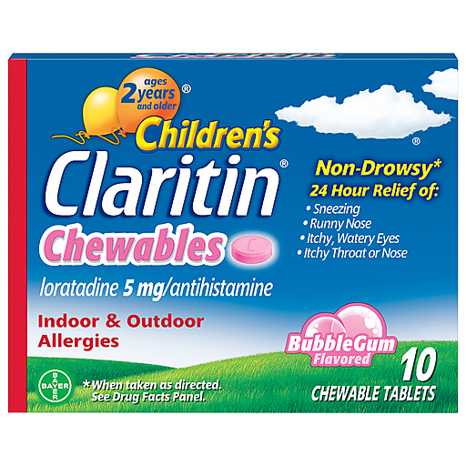 Claritin Loratadine, Bubble Gum Flavored, 5 Mg, Children's, Chewable Tablets Personal Care Pasteur Pharmacy