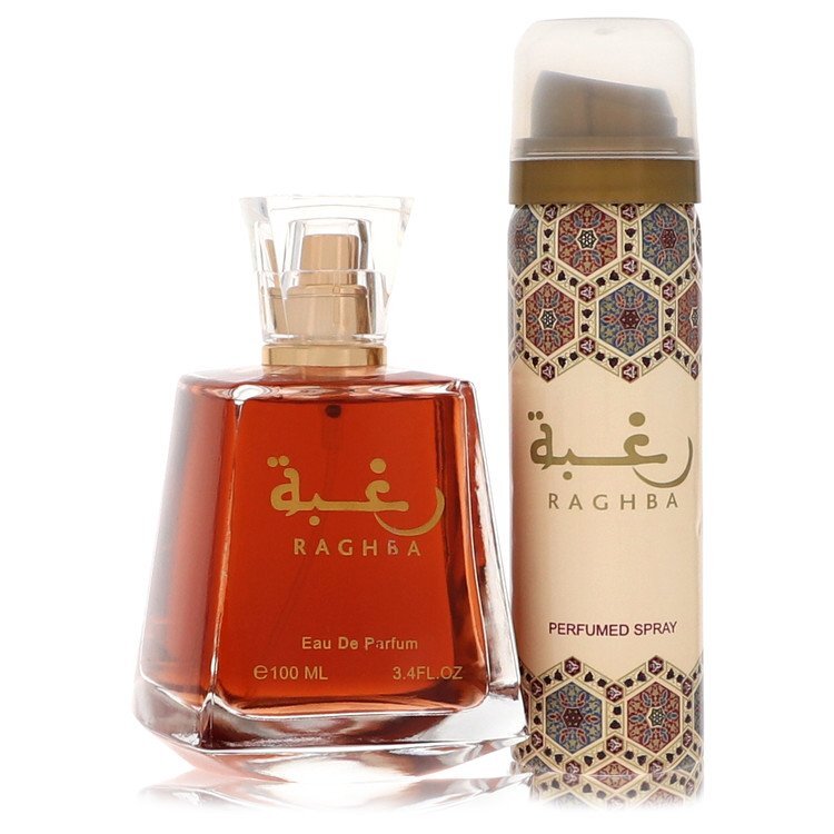 Lattafa Raghba by Lattafa Eau De Parfum Spray Plus 1.7 Oz Deodorant Spray (Unboxed) 3.4 oz (Men) Lattafa Lattafa