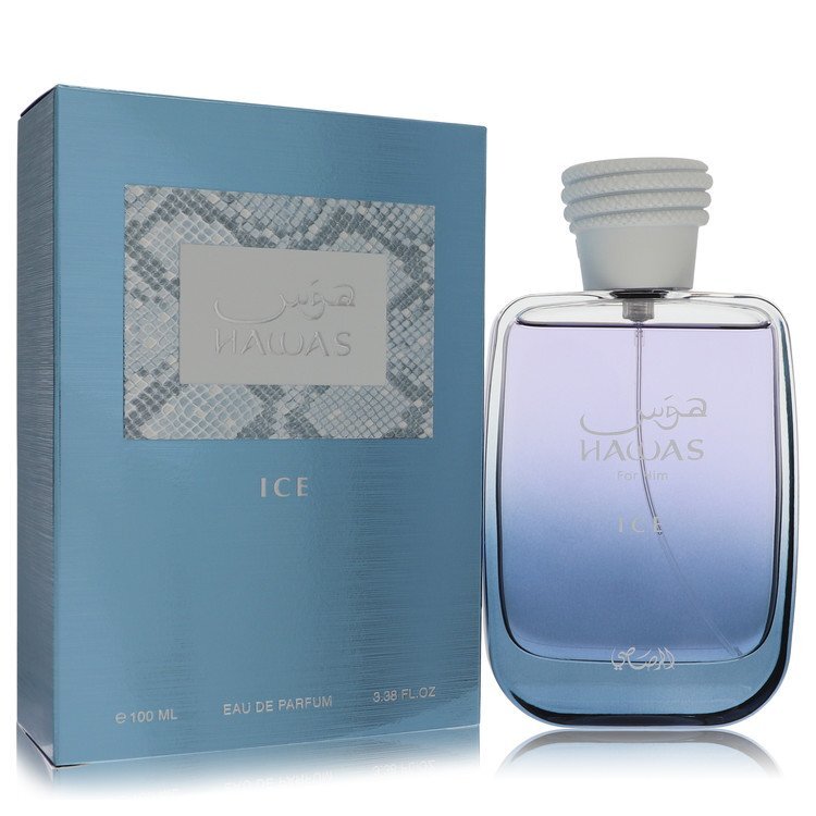 Hawas Ice by Rasasi Eau De Parfum Spray 3.3 oz (Men) Rasasi Rasasi