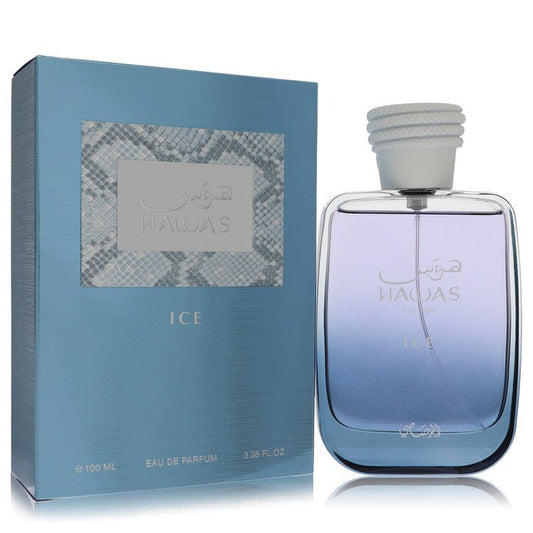 Hawas Ice by Rasasi Eau De Parfum Spray 3.3 oz (Men) Rasasi Rasasi