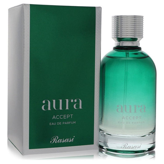 Rasasi Aura Accept by Rasasi Eau De Parfum Spray (Unisex) 3.3 oz (Women) Rasasi Rasasi