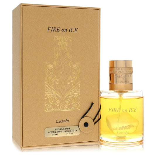 Lattafa Fire on Ice by Lattafa Eau De Parfum Spray (Unisex) 3.7 oz (Men)