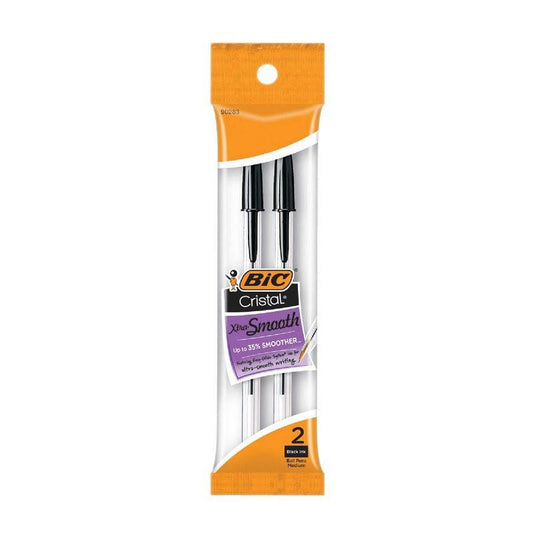 BIC Cristal Original Black Ballpoint Pens - 24 Count (12 Packs of 2) - Medium Point Pens Pasteur Pharmacy