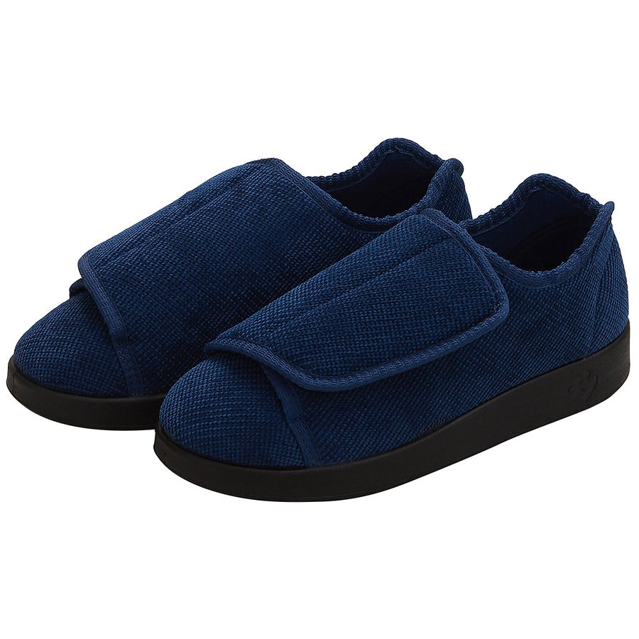 Silvert's Women's Extra Wide Easy Closure Slippers, Navy Shoes Pasteur Pharmacy