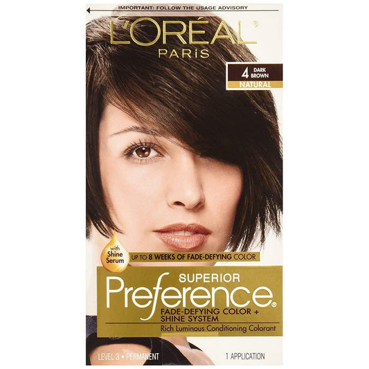Superior Preference L'Oreal Paris 4 Dark Brown Natural Level 3 Permanent Hair Color, 1 Application Hair Color Pasteur Pharmacy