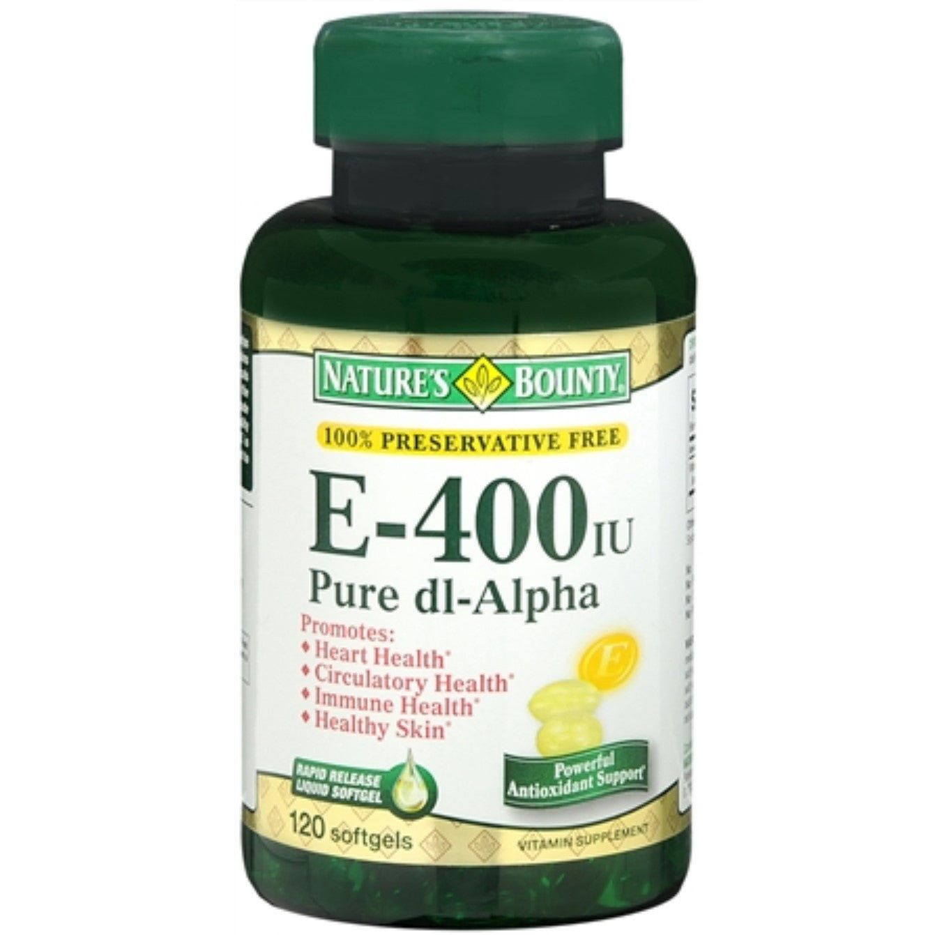 Nature's Bounty Vitamin E - 400 IU - Pure dl-Alpha - 180 Mg Vitamins & Supplements Pasteur Pharmacy