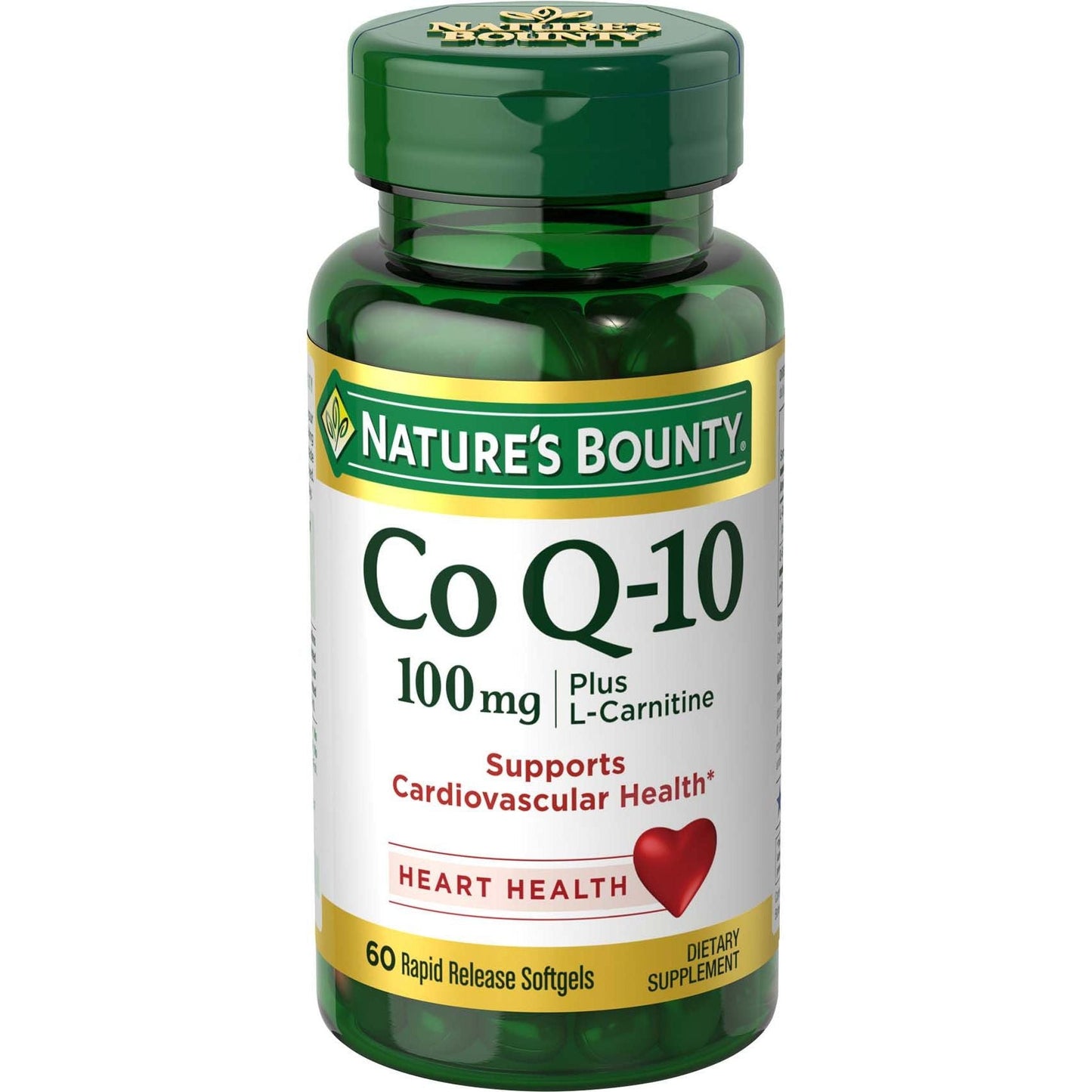 Nature's Bounty Co Q-10, Plus L-Carnitine, 100 Mg, Rapid Release Softgels Vitamins & Supplements Pasteur Pharmacy