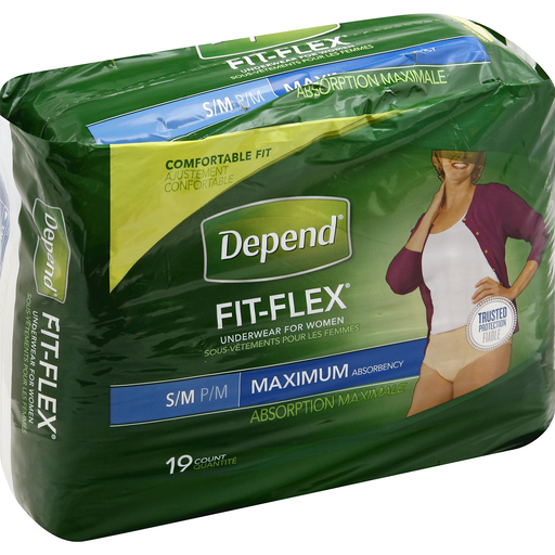 Depend Fit-Flex Incontinence Underwear For Women, Maximum Absorbency, Small/Medium, 19ct Personal Care Pasteur Pharmacy