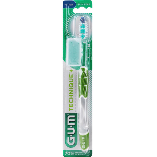 GUM Technique Toothbrush + Medium Sunstar 492 Assorted Color Toothbrushes Pasteur Pharmacy