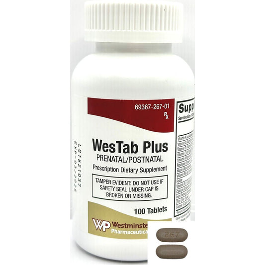 WesTab Max Prenatal & Postnatal Vitamin - 90 Tablets - High Potency Folate (DFE) Vitamins & Supplements Pasteur Pharmacy