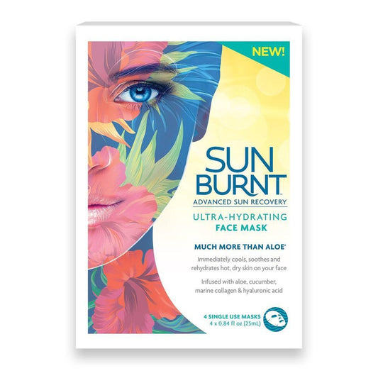 SunBurnt Ultra-Hydrating Face Mask - 4ct/0.84 Fl Oz First Aid Pasteur Pharmacy