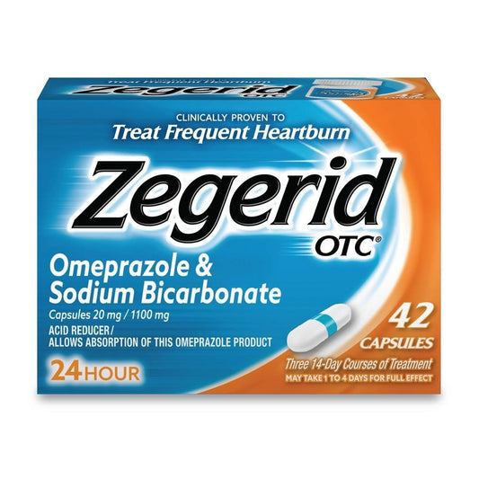 Zegerid OTC Omeprazole 20mg And Sodium Bicarbonate Acid Reducer For Frequent Heartburn Capsules - 42ct Health & Beauty Pasteur Pharmacy