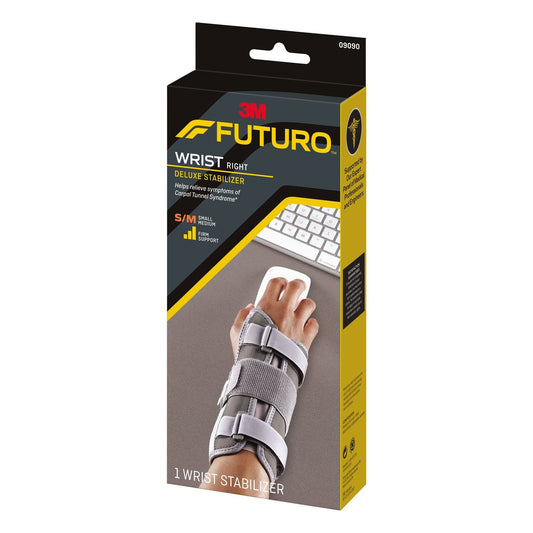 FUTURO Deluxe Wrist Stabilizer - Firm Support for Right Hand, Small/Medium - Grey Supports & Braces Pasteur Pharmacy