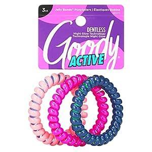 Goody Sports Galaxy Hair Coils - 3 Count, Assorted - Dentless Jelly Bands Ponytailers For Women, Teens & Girls To Style & Keep Your Hair Secured - Pain-Free Hair Accessories For All Hair Types Hair Care Pasteur Pharmacy