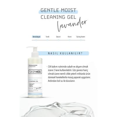 Gel de limpieza facial hidratante suave Skin401 - Vegano, libre de crueldad animal, ácido hialurónico y provitamina B5 - 6.76 fl oz