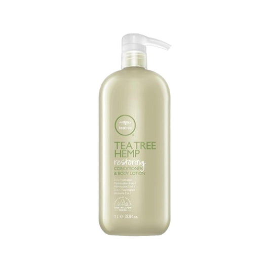 Crema restauradora para cabello y loción corporal Paul Mitchell Tea Tree Hemp - 1000 ml Hidratación humectante para cabello y piel secos
