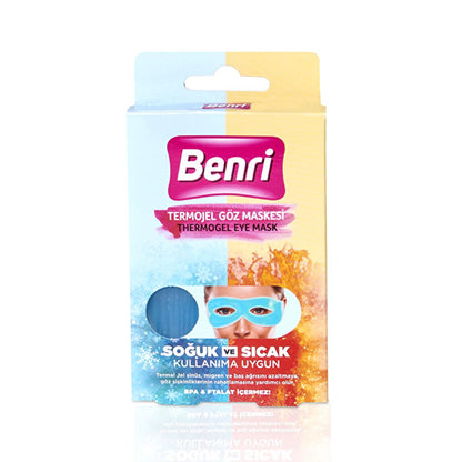 Masque pour les yeux au gel thermique Benri : compresse réutilisable chaude et froide pour soulager les yeux gonflés, les cernes et la sécheresse oculaire
