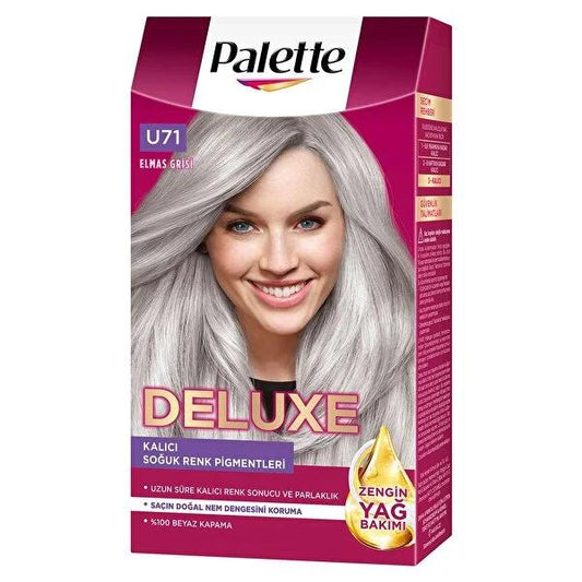 Palette Deluxe Hair Dye - Elmas Grisi (Diamond Gray) with Marula Oil - Nourishing, Long-Lasting Color