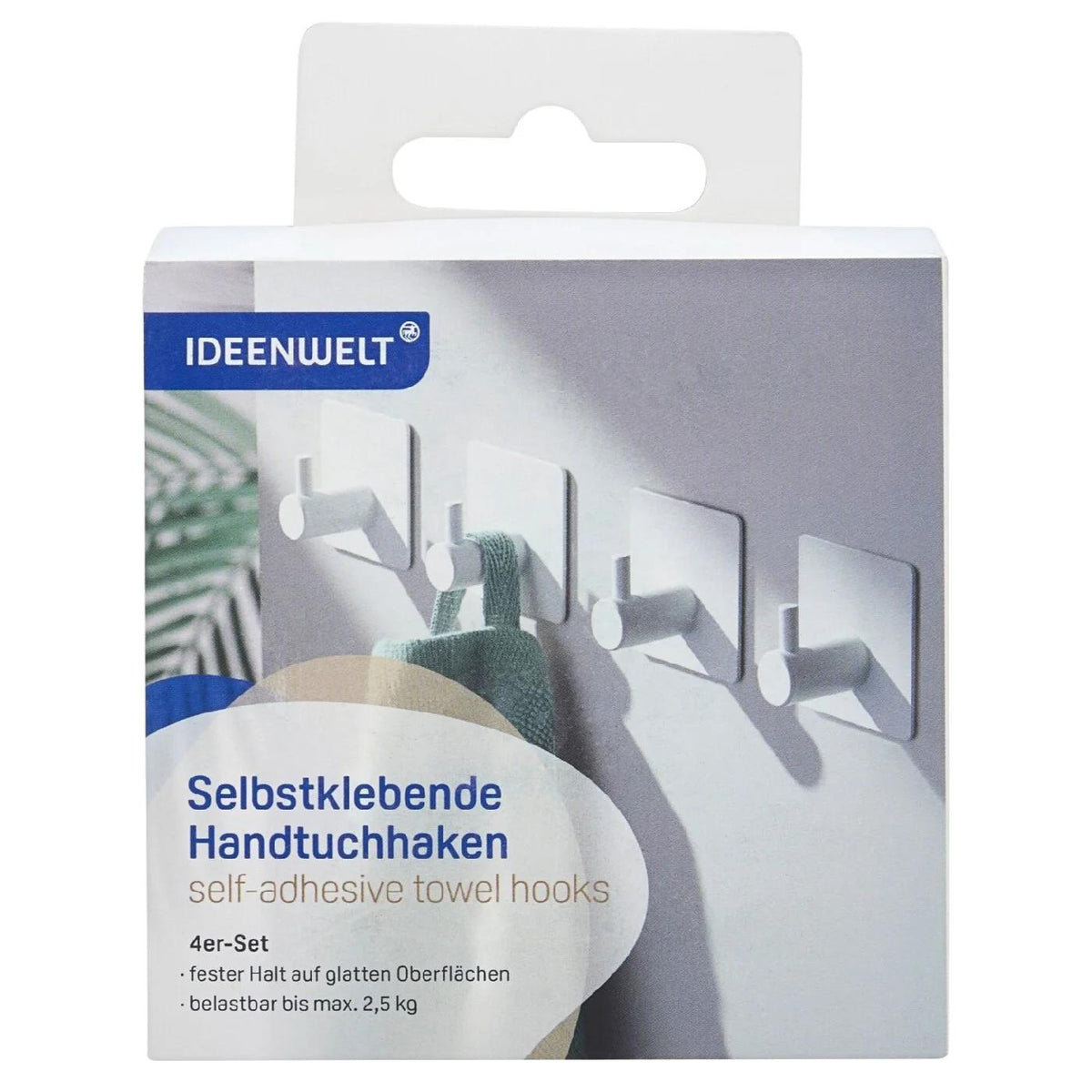 Ideenwelt White Wall Hook Set for Home Organization 4 Pieces