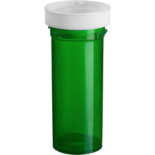 1-Clic Clear-Vu Green Plastic Vials 60 Dram 50 Ct containers Pasteur Pharmacy