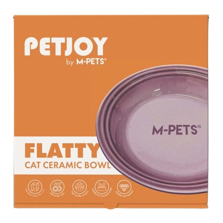 M-Pets Petjoy Flatty Ceramic Pet Bowl Pink 500ml