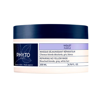 Mascarilla capilar Phyto Purple - Neutraliza tonos amarillentos, cuidado natural para cabellos rubios, grises y blancos