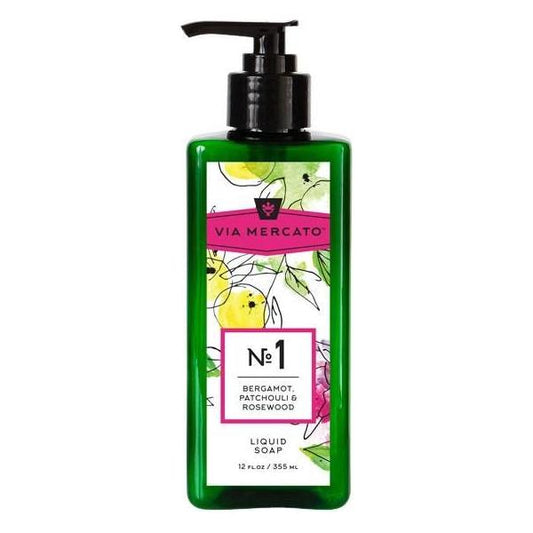 Via Mercato Nro. 1 Liquid Soap (Bergamot, Patchouli & Rosewood) 12oz Liquid Soap Pasteur Pharmacy