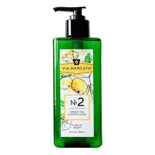 Via Mercato Nro. 2 Liquid Soap (Green Tea & White Musk) 12oz Liquid Soap Pasteur Pharmacy