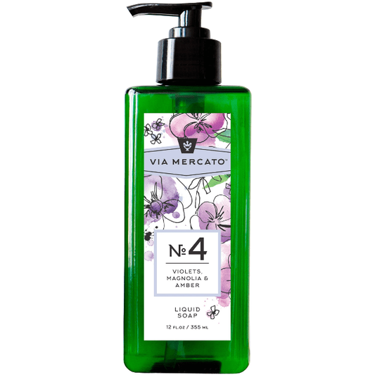 Via Mercato Nro. 4 Liquid Soap (Violets, Magnolia & Amber) 12oz Liquid Soap Pasteur Pharmacy