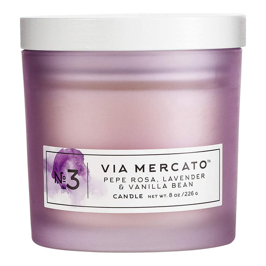 Via Mercato Nro. 3 Candle (Pepe Rosa, Lavender & Vanilla Bean) 8oz Scented Candle Pasteur Pharmacy