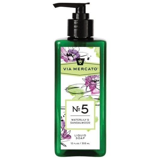 Via Mercato Nro. 5 Liquid Soap (Waterlily & Sandalwood) 12oz Liquid Soap Pasteur Pharmacy