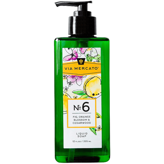 Via Mercato Nro. 6 Liquid Soap (Fig, Orange Blossom & Cedarwood) 12oz Liquid Soap Pasteur Pharmacy