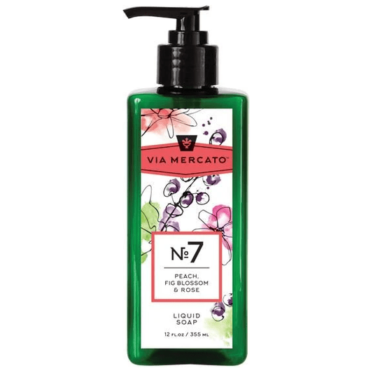 Via Mercato Nro. 7 Liquid Soap (Peach, Fig Blossom & Rose) 12oz Liquid Soap Pasteur Pharmacy