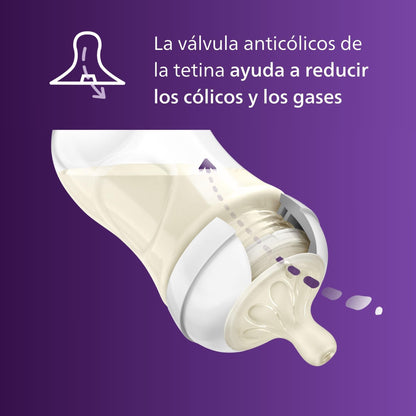 Tetina para biberón Philips Avent Natural, 3 agujeros - 3 meses+ | Paquete de 2