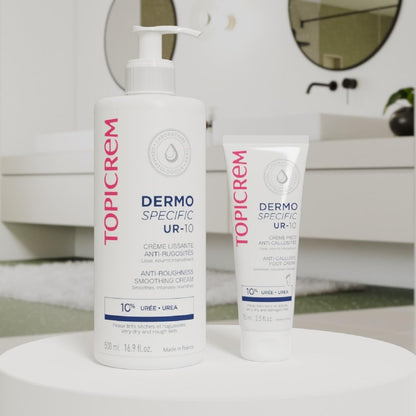 Crema hidratante corporal Topicrem - Crema alisadora anti-rugosidad para piel seca, sin parabenos, 16.91 fl oz