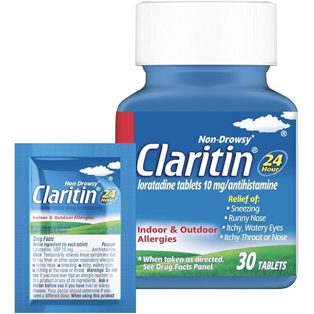 Claritin 24-Hour Non-Drowsy Allergy Relief, Loratadine 10 mg, 30 Tablets Medicine & Drugs Pasteur Pharmacy