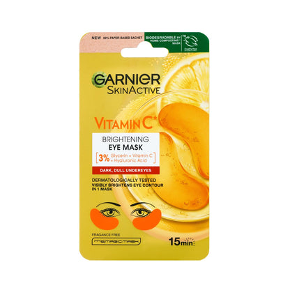 Mascarilla de ojos iluminadora con vitamina C de Garnier: hipoalergénica, de fácil aplicación, reduce las ojeras