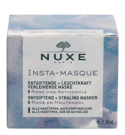 Mascarilla Nuxe Insta-Masque Detoxificante + Iluminadora 50ml - Mascarilla facial detoxificante con carbón y agua de rosas para todo tipo de piel