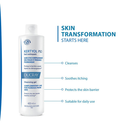 Gel limpiador hidratante Ducray Kertyol P.S.O. 400 ml