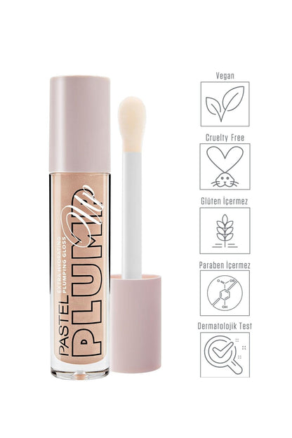 Brillo de labios voluminizador extra hidratante Pastel - 5.3ml, Tono 201, Cuidado labial hidratante