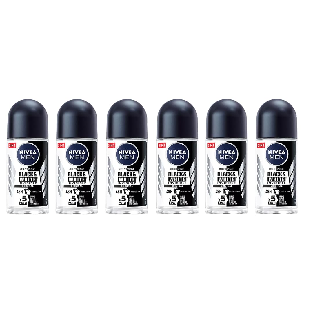 Nivea Men Invisible Deodorant Roll-on - Anti-Stain, Long-Lasting Odor Protection for Men