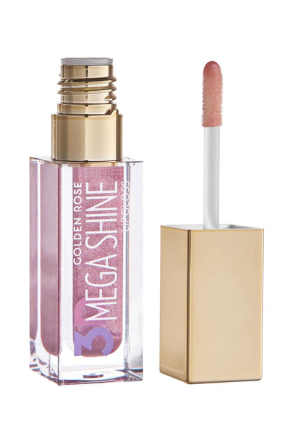 Brillo labial Golden Rose 3D Mega Shine n.º 121 Sparkle: brillo labial ultrabrillante y ligero para unos labios más voluminosos