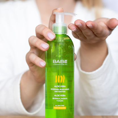 Gel de Aloe Vera Babe para piel sensible - Alivio calmante e hidratación para después del sol
